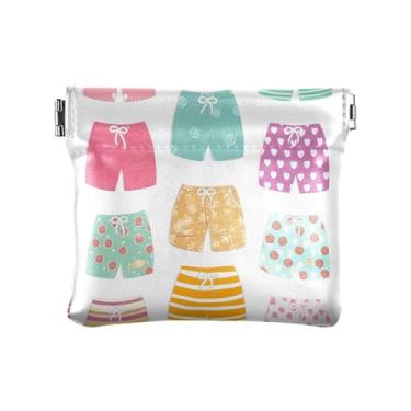 Imagem de Burbuja Bolsa feminina com estampa de shorts de praia, porta-moedas, porta-moedas, porta-moedas, portátil, batom, organizador de cosméticos