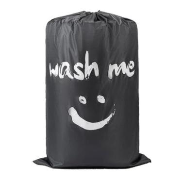 Imagem de Sacolas de Lavanderia para Roupas Sujas Organizador Lavável à Máquina Grande Capacidade com Cordão Ajustável Sacola Armazenamento Multifuncional Casa Viagem e Acampamento