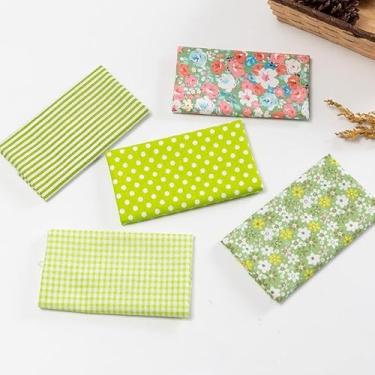 Imagem de 5 peças de tecido de algodão quadrado impresso 25 cm x 25 cm costura acolchoado diferentes padrões conjuntos de patchwork para artesanato de costura DIY