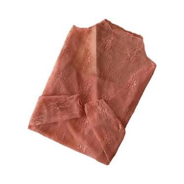 Imagem de Blusa Feminina Sexy De Manga Longa Em Renda Transparente Elegante Cami