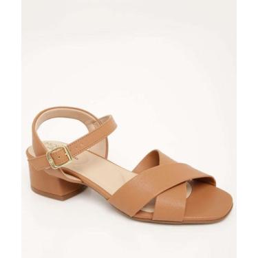 Imagem de Sandália Feminina Salto Grosso Modare-76176, Caramelo, 36