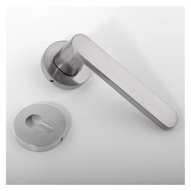 Imagem de Fechadura de porta silenciosa interna para quarto, porta de madeira, porta de casa, sala de casa, fechadura dividida (níquel escovado)