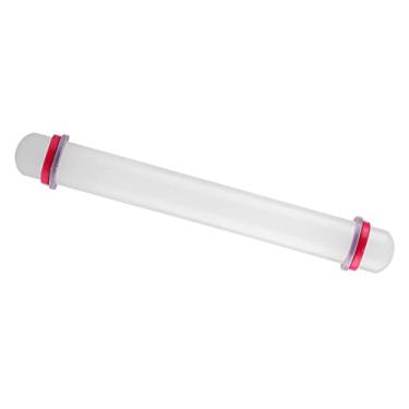 Imagem de Rolo de Massa Plástico Antiaderente com Anéis Ajustáveis para Bolo Fondant e Biscoito Ferramenta Assado Rolar Pastel Essencial Cozinha Fácil Limpar Us