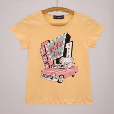Imagem de Blusa Feminina Infantil Manga Curta Estampa Drive In Laranja - Lx, 4