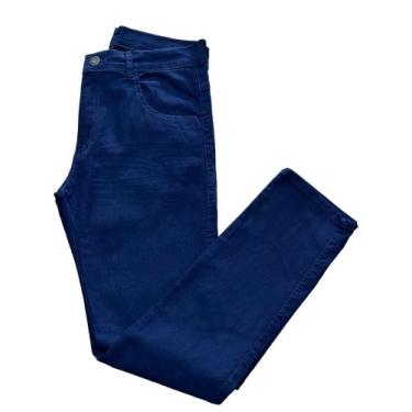 Imagem de Calça masculina sarja e jeans slim com elastano basica para homem a pr