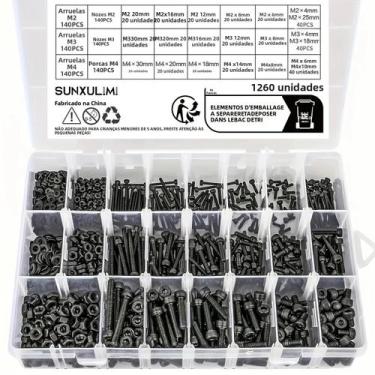 Imagem de Conjunto De Parafusos Métricos 1260pcs M2 M3 M4 21 Tamanhos De 4mm a 3