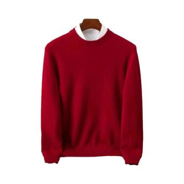 Imagem de Suéter Masculino Oversized De Cashmere Gola O Pulôver Solto M-3XL Tric