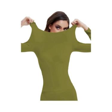 Imagem de Camiseta Térmica Feminina De Manga Longa Fina Para Outono Inverno L-XL