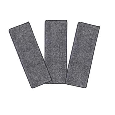 Imagem de Kit Refil Mop Flat 3 Unidades em Microfibra Alta Durabilidade Lavável para Limpeza de Piso