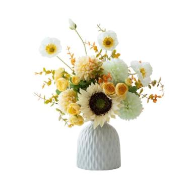 Imagem de Flores artificiais, simples, modernas, simuladas, flores falsas, sala de estar, decoração de mesa, entrada de flores, ornamentos de cerâmica, buquê de girassol, flores falsas