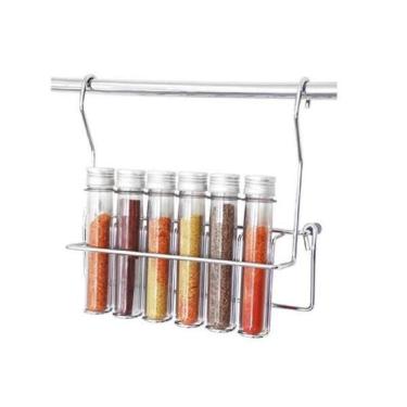 Imagem de Porta Temperos Aço Carbono Cromado c/ 6 Tubos Pets