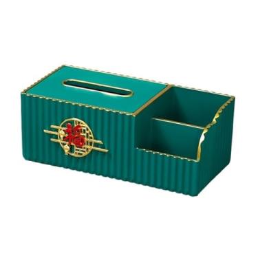 Imagem de x3anggyt5 Capa de caixa de lenços retangular organizador multifuncional de controle remoto caixa de lenços de mesa chinesa dispensador de lenços faciais para casa sala de estar suporte de caixa de