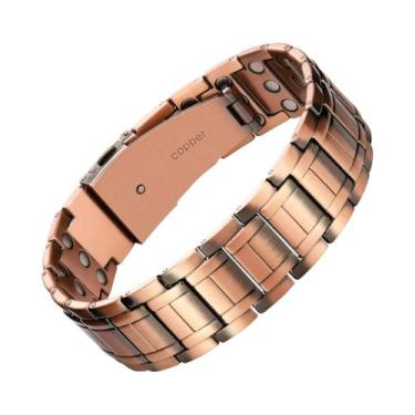 Imagem de Pulseira Magnética De Cobre Neodímio 3500 Gauss 3X Força Para Homens, 