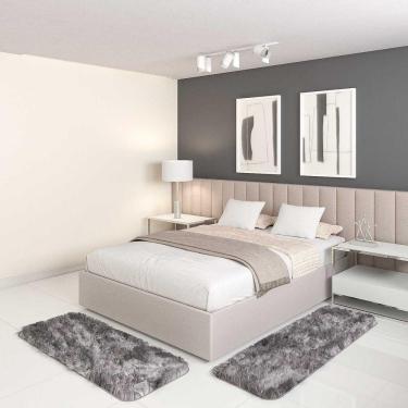 Imagem de Jogo Tapete Passadeira Quarto 2 Uni Mescla Cinza 50 X 140 Cm