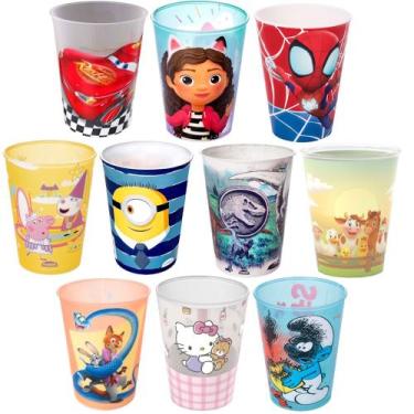 Imagem de 10 Copos Estampados Princesas Heróis e Personagens Infantis para Ovo d