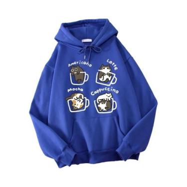 Imagem de Moletom Masculino Harajuku Com Estampa De Cinco Gatinhos Brincando Na 