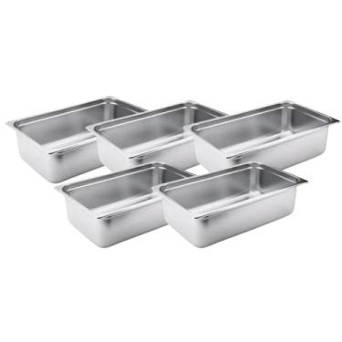 Imagem de Kit 5 cuba sem alca inox 1/1 gn 150 para buffet - Chef Line