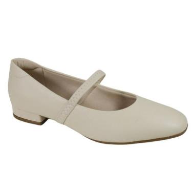 Imagem de Sapato Beira Rio Scarpin Feminino Salto Baixo 4318.102, Creme, 36