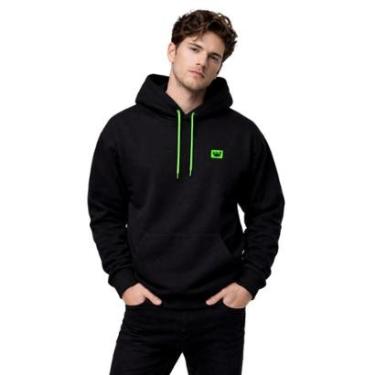 Imagem de Moletom Masculino Canguru com Capuz Flanelado Estampado Relaxado Casual Inverno Confortável-Masculino