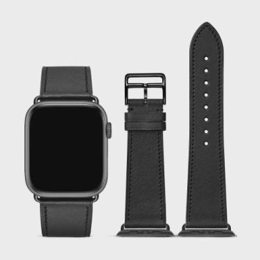 Imagem de Pulseira de Cour o All Black compatível com Apple Watch 45mm 44mm 42mm