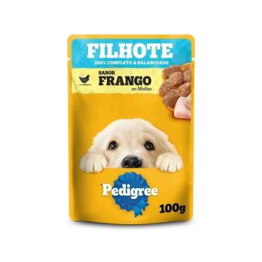 Imagem de Kit Ração Úmida Frango ao Molho para Cães Filhotes 18 Unidades Pedigre