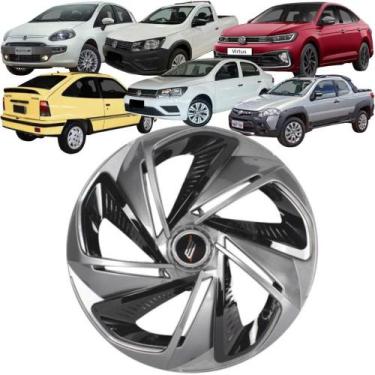 Imagem de 1 Calota Esportiva Modelo Nitro X Aro 14 Polegadas Grafite com Preto U