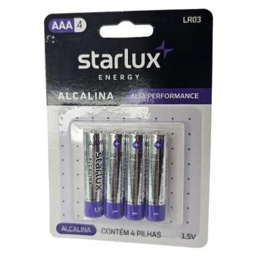 Imagem de Pilha Alcalina AAA Starlux 1,5V com 4 unidades