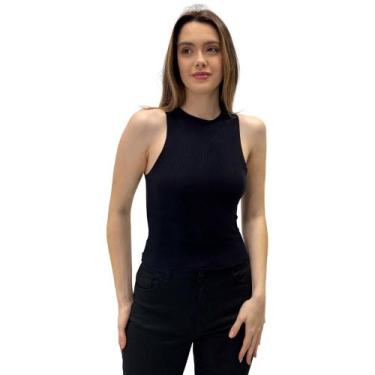 Imagem de Regata Formitz Canelada Feminina, GG, Preto