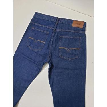 Imagem de Calça jeans vilejack tradicional 100% algodão azul escura corte reto, 