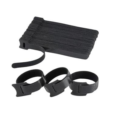 Imagem de HMROPE 60 peças de abraçadeiras de fixação reutilizáveis, braçadeiras ajustáveis premium de 15 cm, alças de gerenciamento de cabos de pano de microfibra e organizador de cabos reutilizáveis