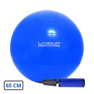 Imagem de Bola Suiça para Pilates 65cm Azul com Bomba de Inflar - LiveUp - Live 
