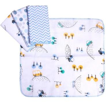 Imagem de Kit com 4 Unidades Pano Paninho Fralda de Boca para Bebe Babete Paninh