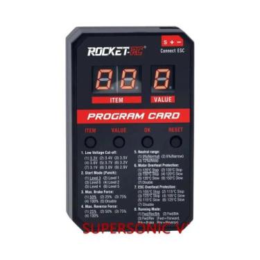 Imagem de Cartão De Programação LED ROCKET-RC SUPERSONIC V2 De Alta Corrente Par