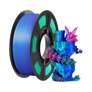 Imagem de Filamento De Impressão 3D Tricolor Silk PLA 1.75mm 250g Alta Precisão 