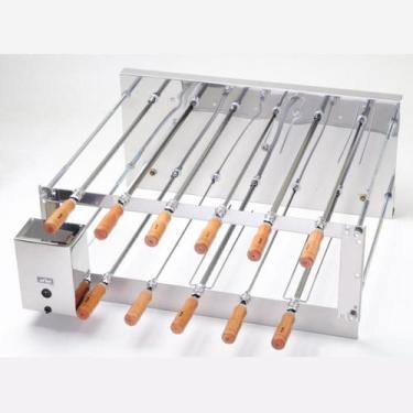 Imagem de Churrasqueira Rotativa Inox Dupla 11 Espetos a Carvão Bivolt Largura R