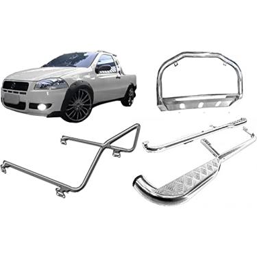 Imagem de KIT QUEBRA MATO+ESTRIBO+SANTO ANTONIO STRADA ATÉ 2013 CROMO