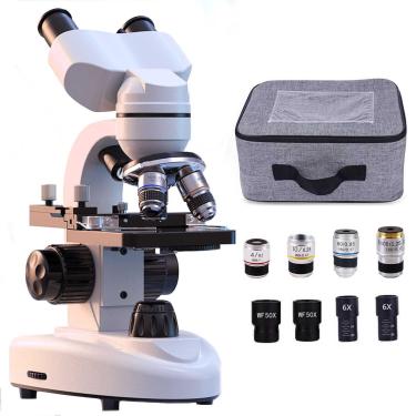 Imagem de MicroscóPio De Composto Binocular（6000x/10000x/20000x ）-LâMinas De MicroscóPio Set/Bag/30 Adaptador De Amostra/Telefone, Para O LaboratóRio Escolar,10000X