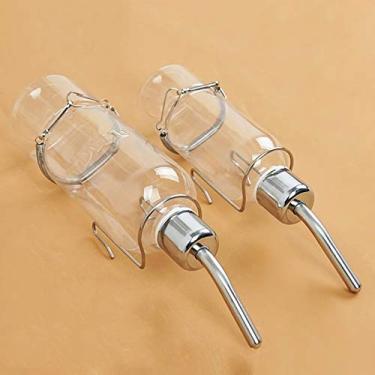 Imagem de 2 garrafas de água para animais de estimação pequenos sem gotejamento, gaiola de pequenos animais, garrafa de água, suprimentos para animais de estimação para coelho, porquinho-da-índia, furão, porco-espinho, esquilo, rato, chinchila, garrafa dispensadora de hamster (170 g e 340 g)