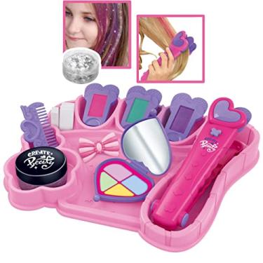 Kit de maquiagem infantil para meninas, conjunto completo de malas, jogo de  maquiagem, kit de maquiagem infantil de segurança lavável, brinquedo de  maquiagem de rosto de princesa, : : Beleza