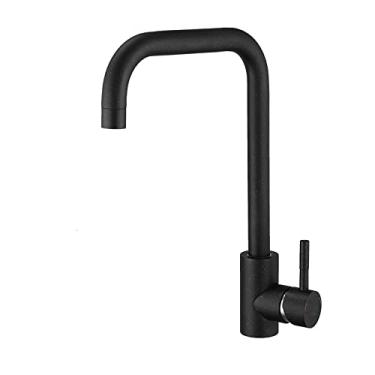Imagem de Torneira Torneira Pia Água Quente Torneira Torneira de Cozinha em Aço Inox Preto Ouro Torneira Rotativa Torneira Deck Montagem a Frio, A1112BP, Tamanho único