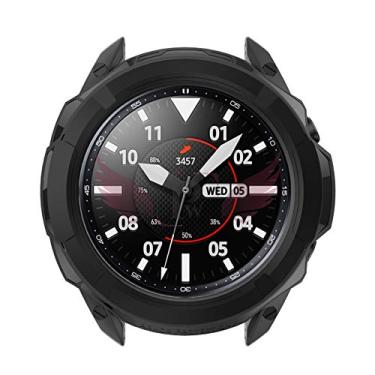Imagem de KIT Capa Protetora Bumper Case + Moldura do Bisel compatível com Samsung Galaxy Watch 3 45mm - Marca LTIMPORTS (Preto)