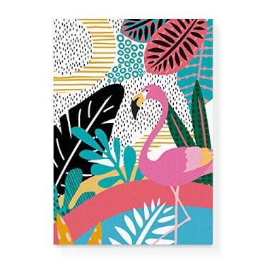 Imagem de Arte Maníacos Quadro Decorativo em Tela Canvas Tropicalia Flamingo - 23x16,25cm