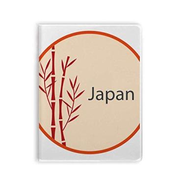 Imagem de Agenda de capa macia com estampa de bambu vermelho da cultura japonesa