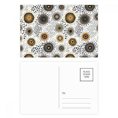 Imagem de Conjunto de cartões postais com pétalas amarelas e pretas de flores abstratas, cartão de felicitações para envio de aniversário