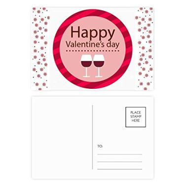 Imagem de Copos rosa Feliz Dia dos Namorados Natal Flor Celebração Cartão Postal Blessing Mailing Card