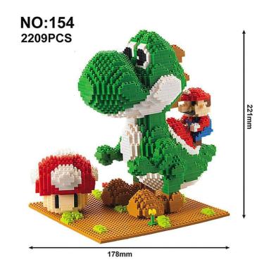 Imagem de Mario Bros Yoshi Blocos de Construção Para Crianças Cartoon Brinquedos Anime