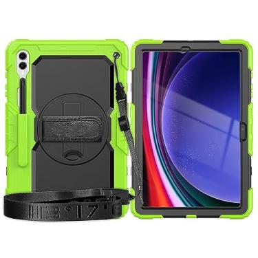 Imagem de Capa protetora para tablet Compatible with Samsung Galaxy Tab S9 Plus 12.4 Inch 2023 Model (SM-X810/X816/X818) Heavy Duty Shockproof TPU Case,Protective Cover W Screen Protector 380 Swivel Kickstand+H