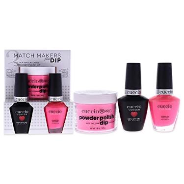 Imagem de Match Makers Plus Dip – Pretty Awesome da Cuccio para mulheres – 3 unidades de sistema de imersão em pó profissional de 45 g, gel de banho de 12,5 g, esmalte colorido de 12 g