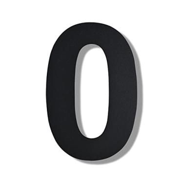 Imagem de Números de casa atualizados para exterior-premium moderno 8 polegadas de altura número de endereço residencial flutuante/à prova de ferrugem/preto/número 0