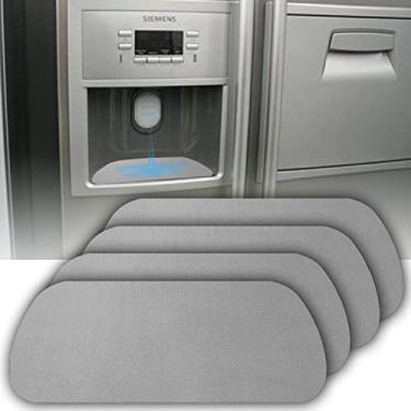 Imagem de Bandeja de gotejamento de geladeira pacote com 2: coletor de gotejamento de geladeira para dispensador de água de geladeira, GE, acessórios de geladeira Samsung (cinza, retangular) (retangular - 4 peças)